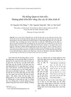 Hệ thống Quản trị tiên tiến - Hướng phát triển bền vững cho các tổ chức kinh tế