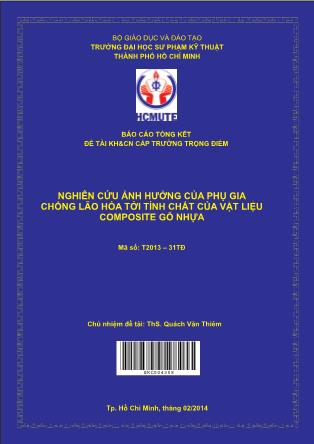 Luận văn Nghiên cứu ảnh hưởng của phụ gia chống lão hóa tới tính chất của vật liệu composite gỗ nhựa (Phần 1)