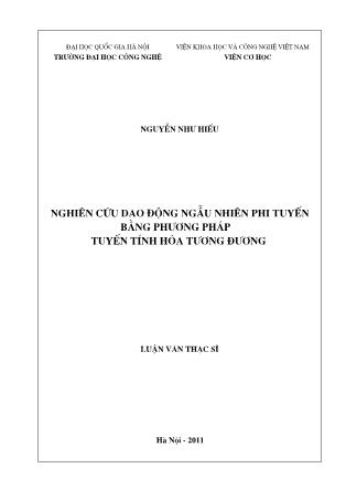 Luận văn Nghiên cứu dao động ngẫu nhiên phi tuyến bằng phương pháp tuyến tính hóa tương đương