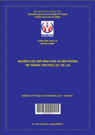 Luận văn Nghiên cứu mô hình hóa và mô phỏng hệ thống truyền lực xe lai (Phần 1)