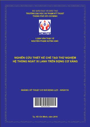 Luận văn Nghiên cứu thiết kế chế tạo thử nghiệm hệ thống ngắt xi lanh trên động cơ xăng (Phần 1)