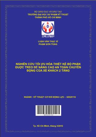 Luận văn Nghiên cứu tối ưu hóa thiết kế bộ phận đuợc treo để nâng cao an toàn chuyển ðộng của xe khách 2 tầng (Phần 1)