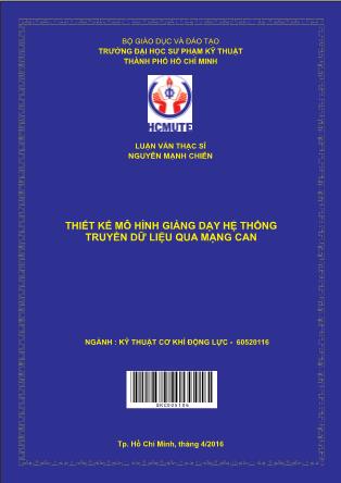 Luận văn Thiết kế mô hình giảng dạy hệ thống truyền dữ liệu qua mạng CAN (Phần 1)