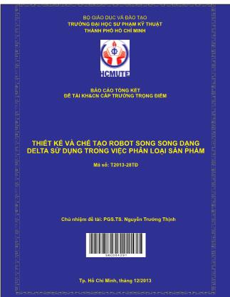 Luận văn Thiết kế và chế tạo robot song song dạng delta sử dụng trong việc phân loại sản phẩm (Phần 1)