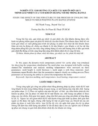 Nghiên cứu ảnh hưởng của kết cấu khuôn đến quá trình giải nhiệt của tấm khuôn dương với hệ thống Baffle