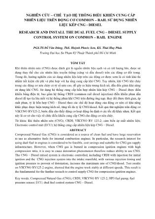 Nghiên cứu, chế tạo hệ thống điều khiển cung cấp nhiên liệu trên động cơ common – rail sử dụng nhiên liệu kép CNG – Diesel