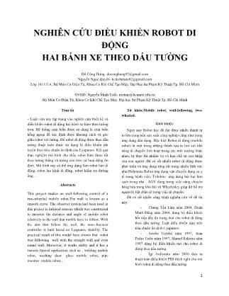 Nghiên cứu điều khiển robot di động hai bánh xe theo dấu tường