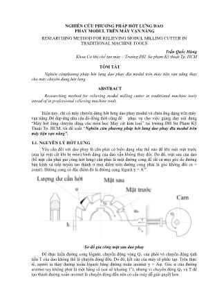 Nghiên cứu phương pháp hớt lưng dao phay modul trên máy vạn năng