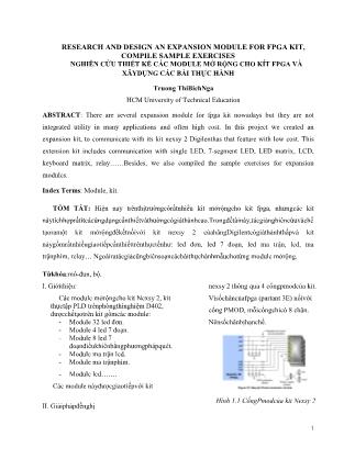 Nghiên cứu thiết kế các module mở rộng cho kít fpga và xâydựng các bài thực hành