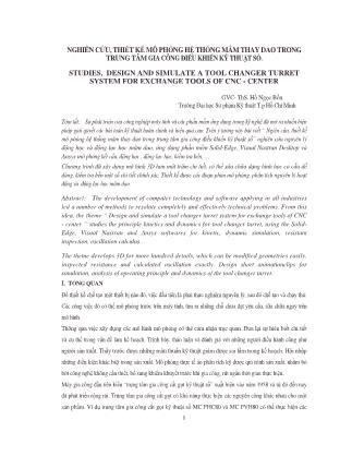 Nghiên cứu, thiết kế mô phỏng hệ thống mâm thay dao trong trung tâm gia công điều khiển kỹ thuật số
