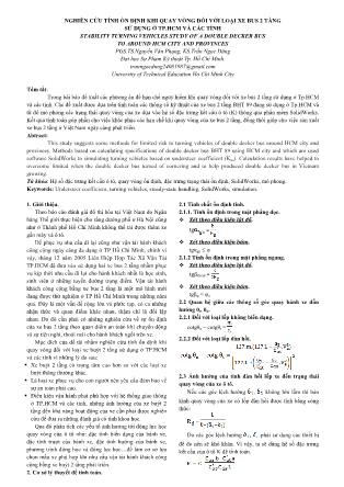 Nghiên cứu tính ổn định khi quay vòng đối với loại xe bus 2 tầng sử dụng ở TP.HCM và các tỉnh