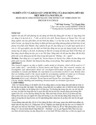 Nghiên cứu và khảo sát ảnh hưởng của dao động đến độ mệt mỏi của người lái