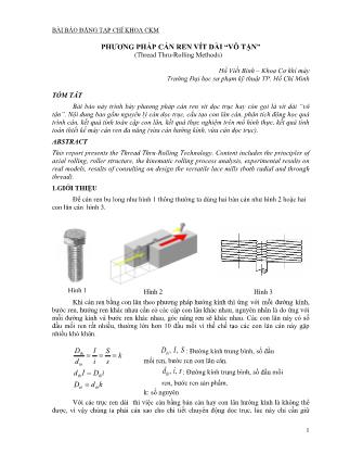 Phương pháp cán ren vít dài “vô tận