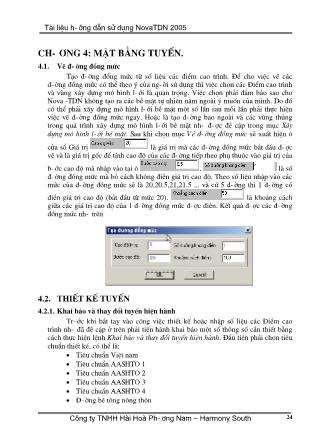 Tài liệu Hướng dẫn sử dụng NovaTDN 2005 - Chương 4: Mặt bằng tuyến