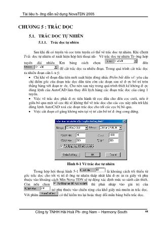 Tài liệu Hướng dẫn sử dụng NovaTDN 2005 - Chương 5: Trắc dọc
