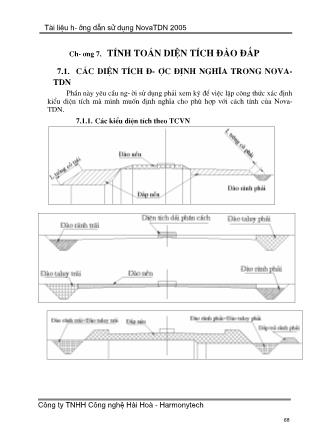 Tài liệu Hướng dẫn sử dụng NovaTDN 2005 - Chương 7: Tính toán điện tích đào đắp