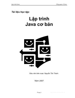 Tài liệu Lập trình Java cơ bản - Nguyễn Tấn Thành