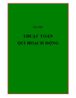 Tài liệu Thuật toán qui hoạch động