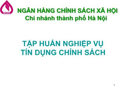 Tập huấn nghiệp vụ tín dụng chính sách