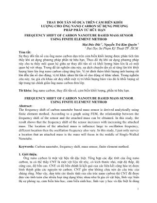 Thay đổi tần số dựa trên cảm biến khối lượng cho ống nano carbon sử dụng phương pháp phần tử hữu hạn