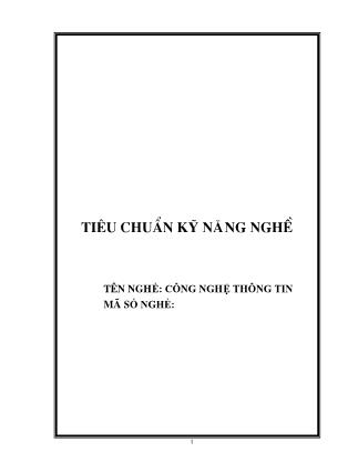 Tiêu chuẩn kĩ năng nghề: Công nghệ thông tin