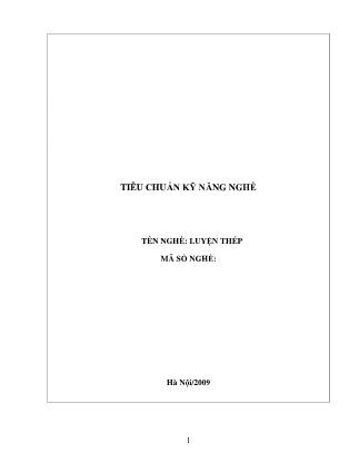 Tiêu chuẩn kỹ năng nghề: Luyện thép