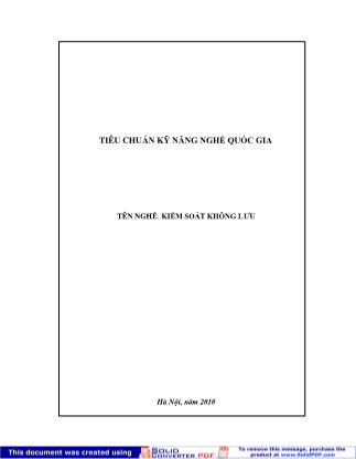 Tiêu chuẩn kỹ năng nghề quốc gia: Kiểm soát không lưu