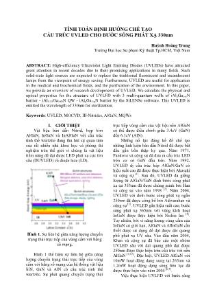 Tính toán định hướng chế tạo cấu trúc UVLED cho bước sóng phát xạ 330nm