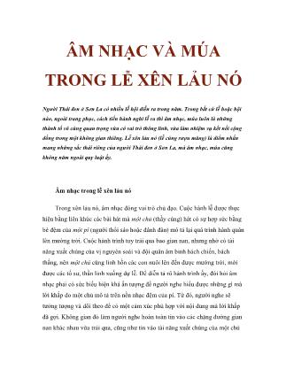 Âm nhạc và múa trong lễ xên lảu nó