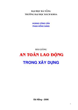 Bài giảng An toàn lao động trong xây dựng
