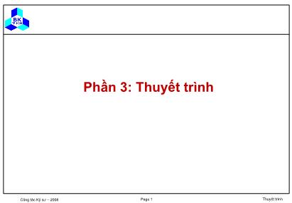 Bài giảng Công tác Kỹ sư 1- Phần 3: Thuyết trình
