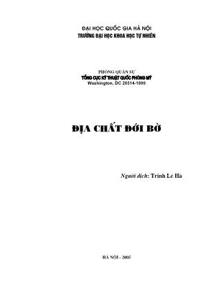 Bài giảng Địa chất đới bờ - Trịnh Lê Hà