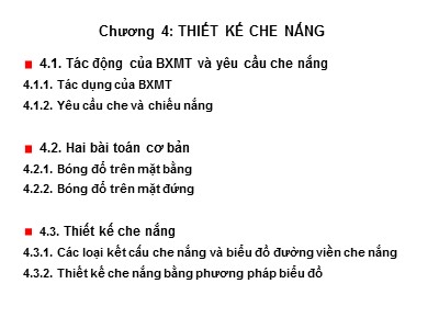 Bài giảng Kinh tế xây dựng - Chương 4: Thiết kế che nắng