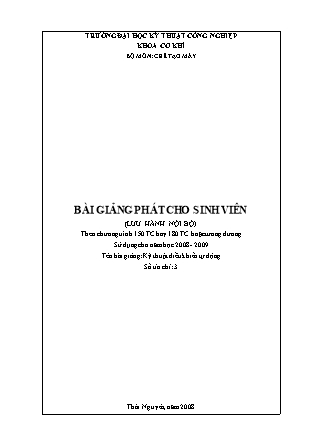 Bài giảng Kỹ thuật điều khiển tự động