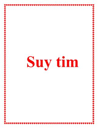 Bài giảng Suy tim