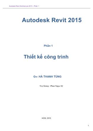 Bài giảng Thiết kế công trình - Hà Thanh Tùng