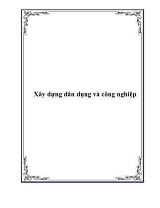 Bài giảng Xây dựng dân dụng và công nghiệp