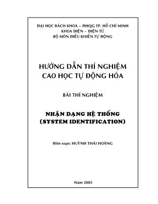 Bài thí nghiệm Nhận dạng hệ thống (System Identification) - Huỳnh Thái Hoàng