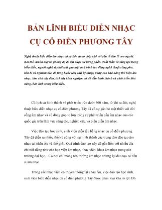 Bản lĩnh biểu diễn nhạc cụ cổ điển phương Tây