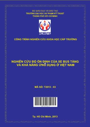 Báo cáo Nghiên cứu độ ổn định của xe bus tầng và khả năng ứng dụng ở Việt Nam (Phần 1)