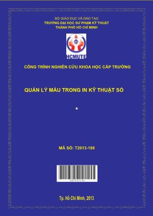 Báo cáo Quản lý màu trong in kỹ thuật số (Phần 1)