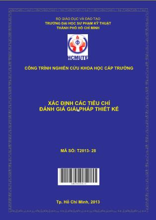 Báo cáo Xác định các tiêu chí đánh giá giải pháp thiết kế (Phần 1)