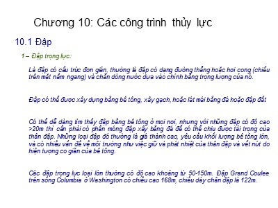 Các công trình thủy lực