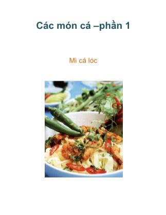 Các món cá (Phần 1)