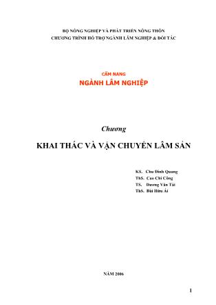Cẩm nang Ngành lâm nghiệp - Chương: Khai thác và vận chuyển lâm sản