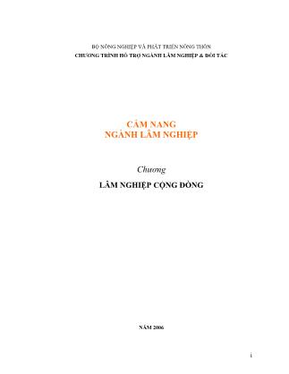 Cẩm nang Ngành lâm nghiệp - Chương: Lâm nghiệp cộng đồng
