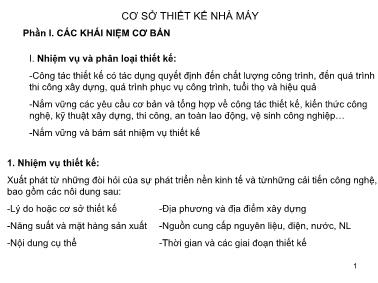 Cơ sở thiết kế nhà máy