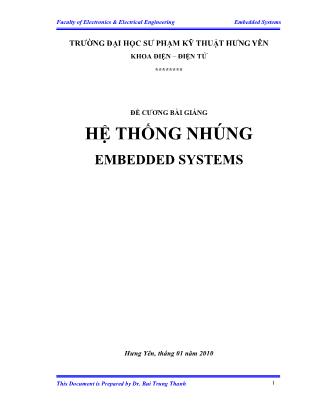 Đề cương bài giảng hệ thống nhúng (Embedded Systems)