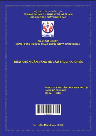 Đồ án Điều khiển cân bằng hệ cầu trục hai chiều (Phần 1)