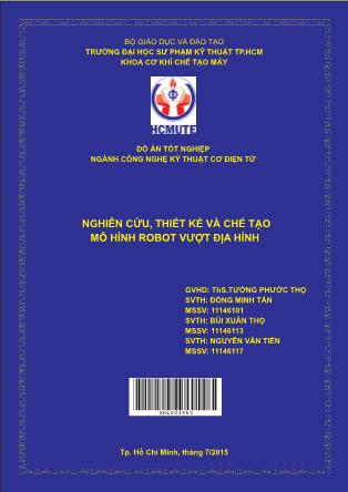 Đồ án Nghiên cứu, thiết kế và chế tạo mô hình robot vượt địa hình (Phần 1)